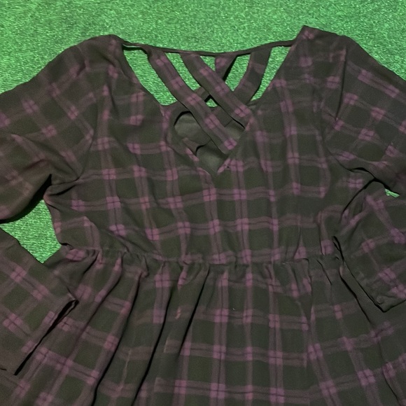 Torrid Black and Purple Midi Dress - Picture 3 of 9